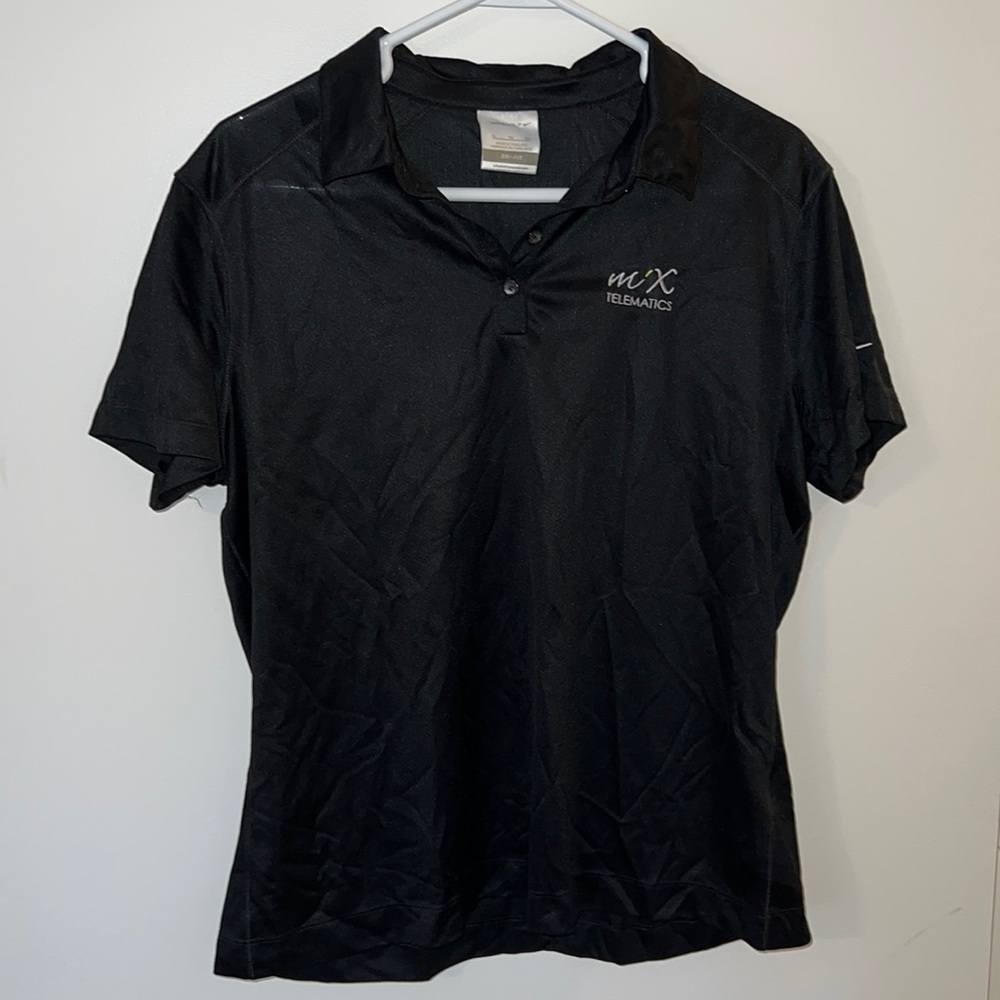Nike Golf Dri-Fit Black Branded Logo Short Sleeve Polo Top